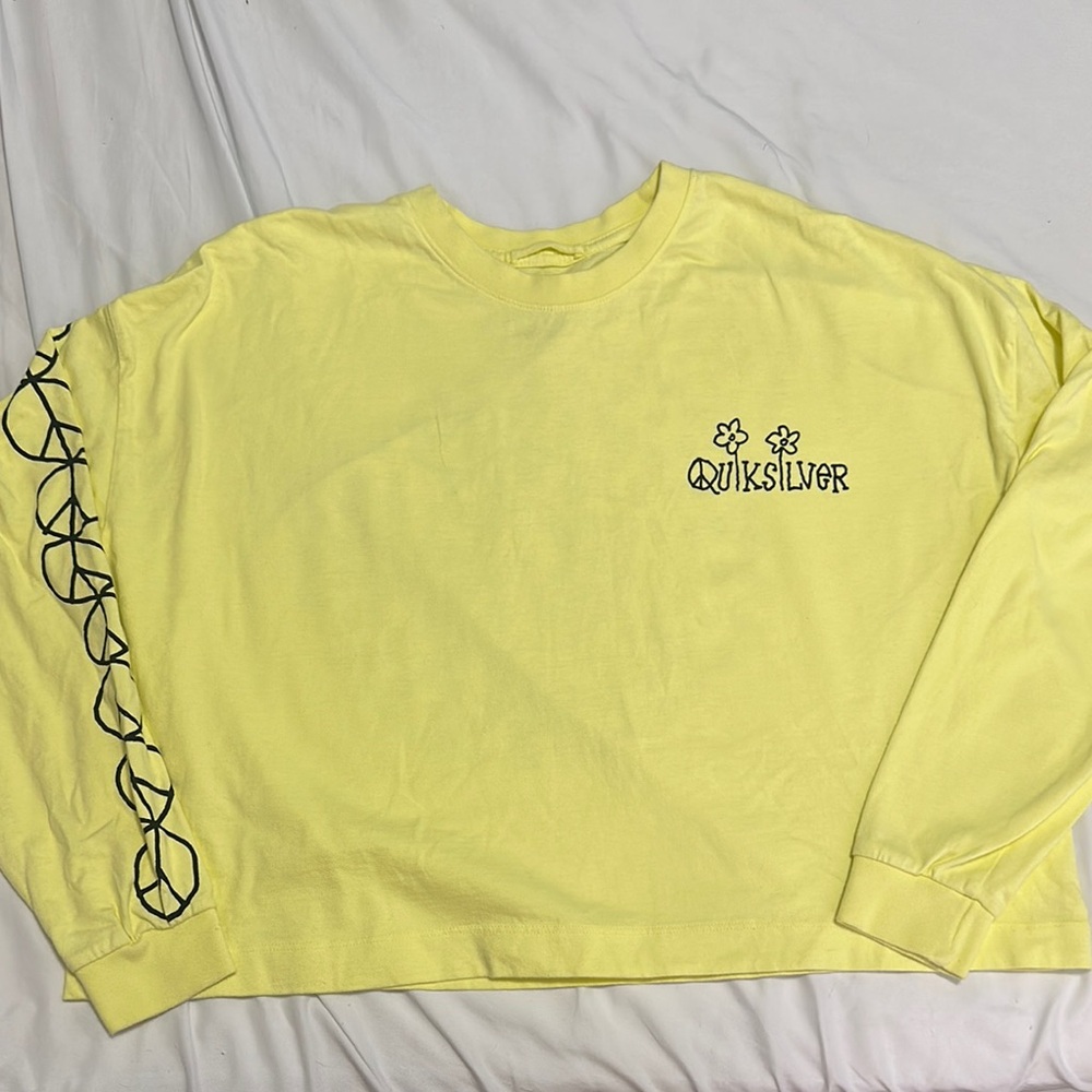 3/$50 Quicksilver Long Sleeve top bright yellow medium